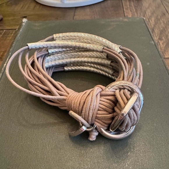 Gillian Julius Taupe and Textured/Hammeres Silver Bracelet - Picture 6 of 10